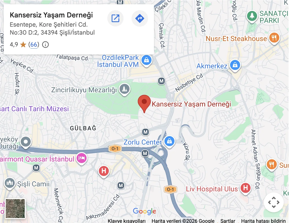 Kansersiz Yaşam Derneği konumu - Google Haritalar’da aç